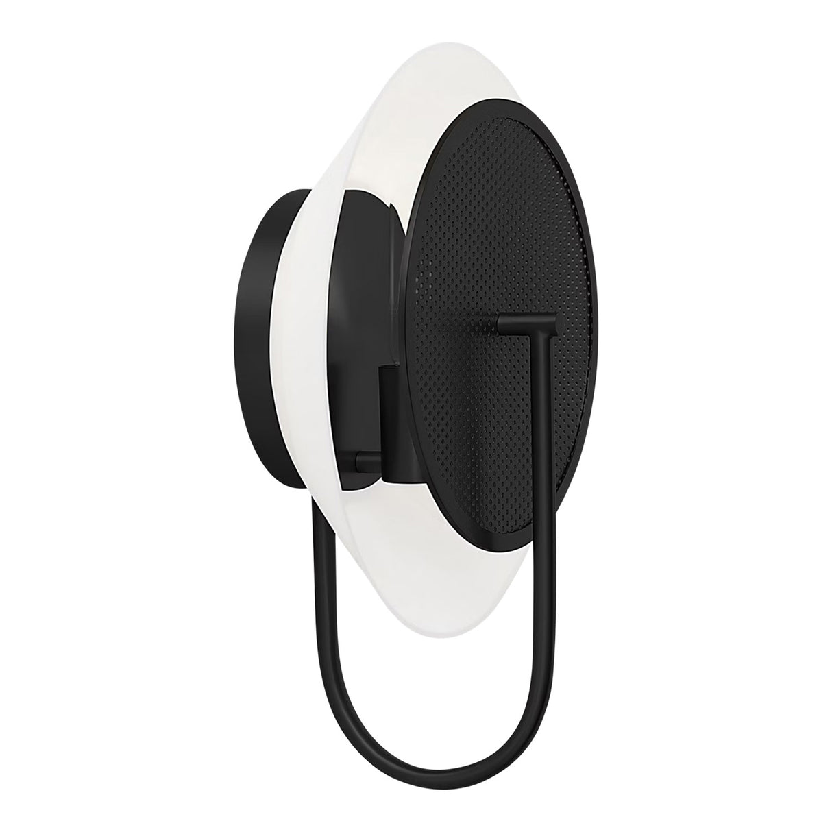 Astrid Wall Sconce 13", Matte Black and Milk Glass