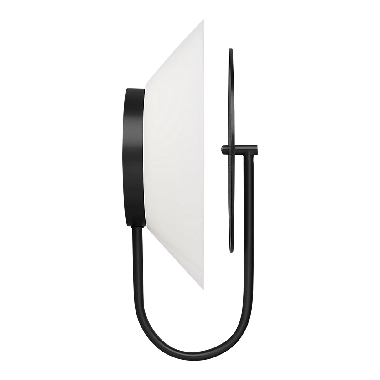 Astrid Wall Sconce 13", Matte Black and Milk Glass