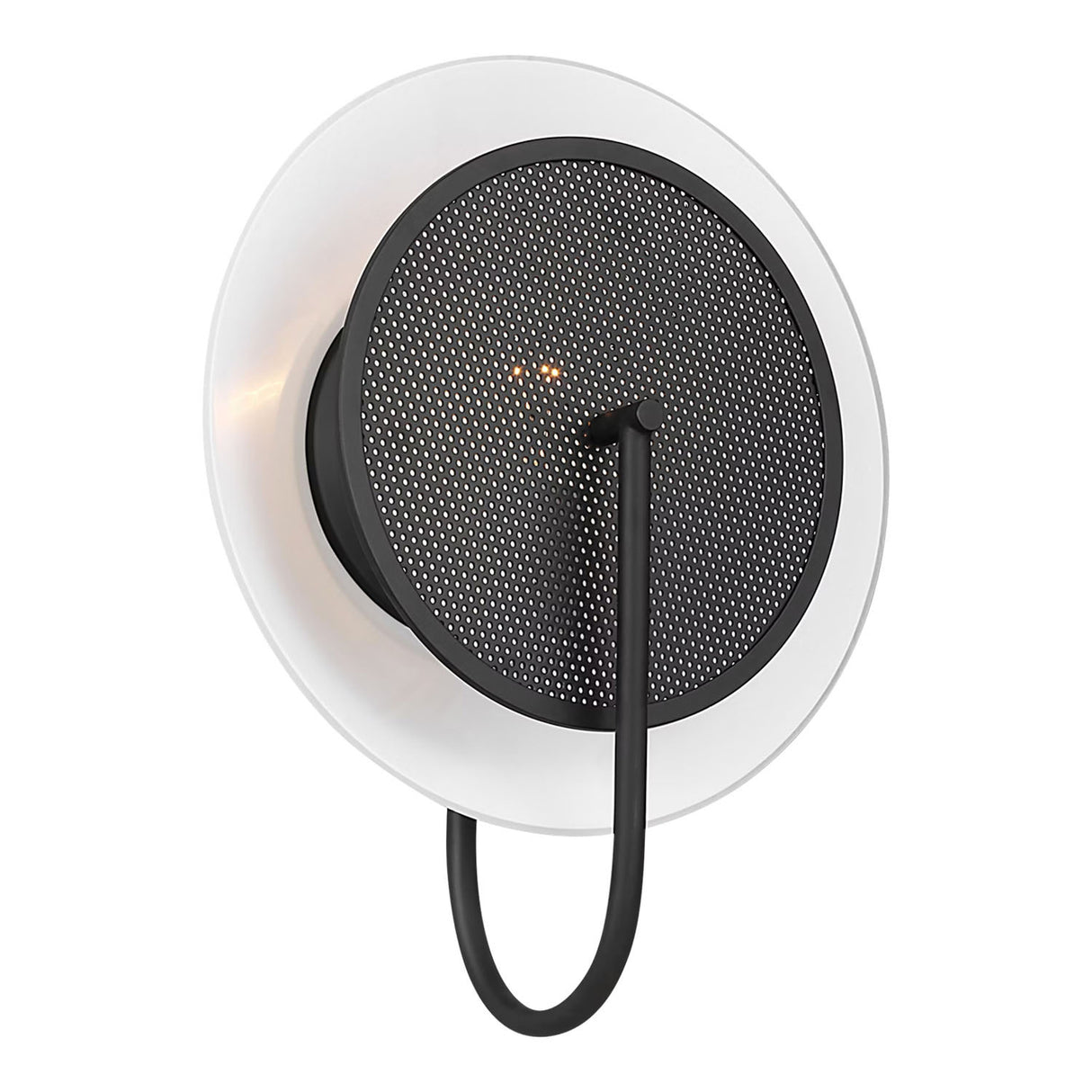 Astrid Wall Sconce 13", Matte Black and Milk Glass