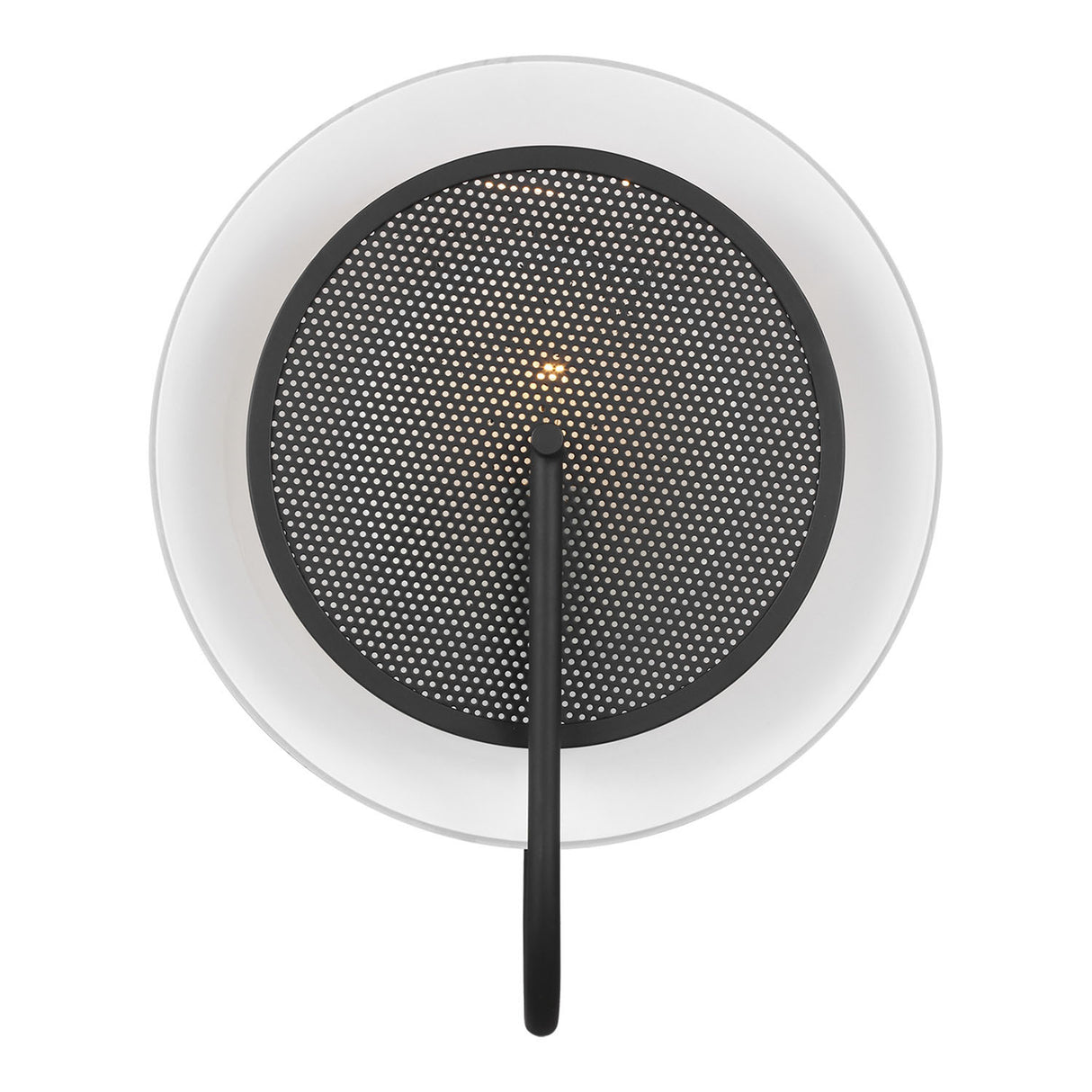 Astrid Wall Sconce 13", Matte Black and Milk Glass