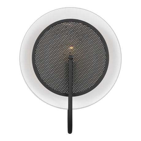 Astrid Wall Sconce 13", Matte Black and Milk Glass