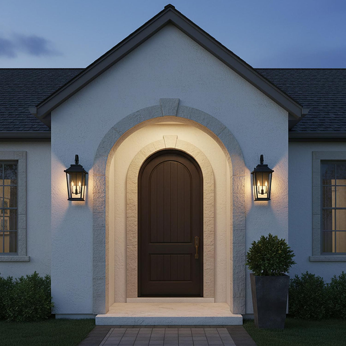 Pembroke Small Outdoor Wall Light 20", Textured Black