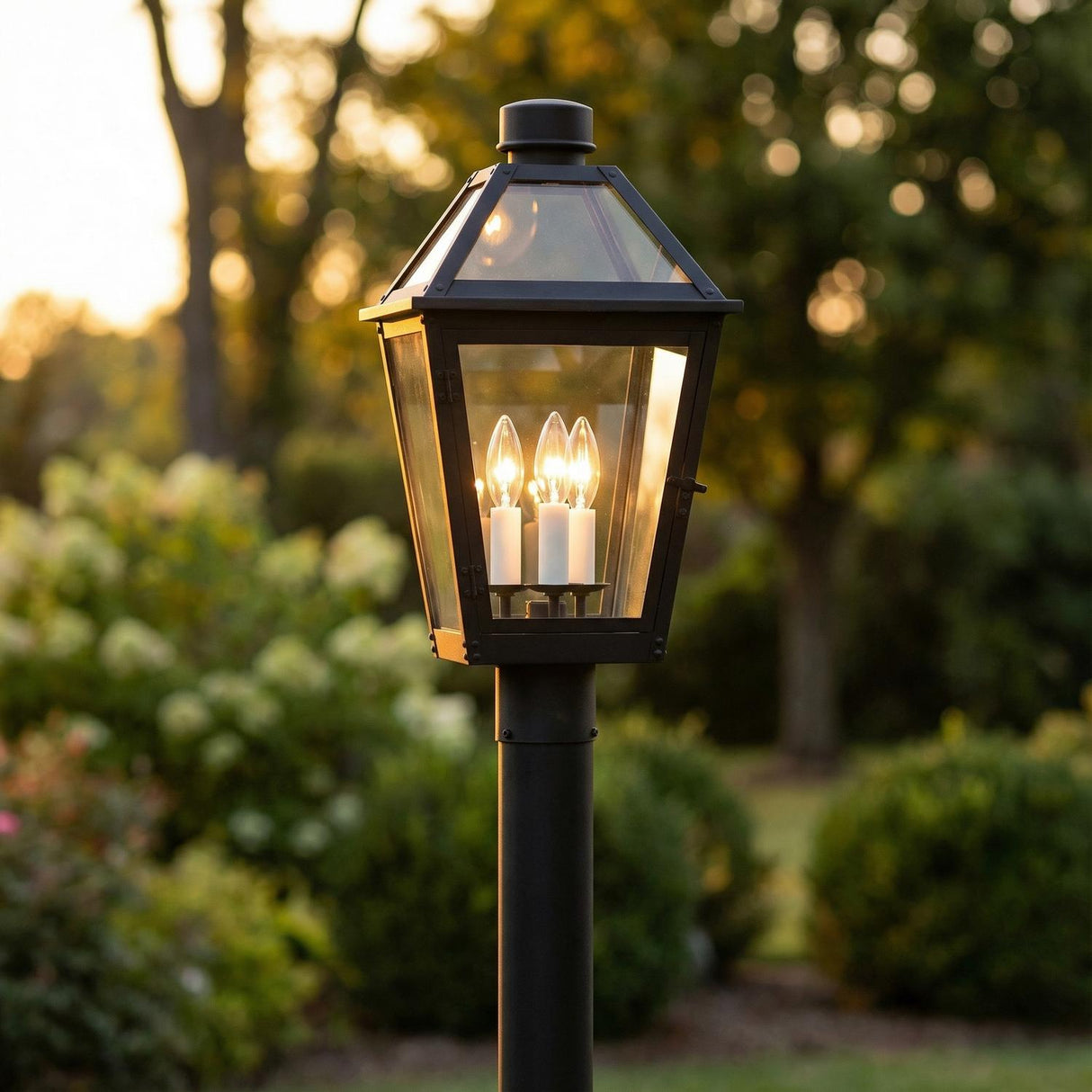 Fairmont Outdoor Post Light, Textured Black for Traditional home with Black Post
