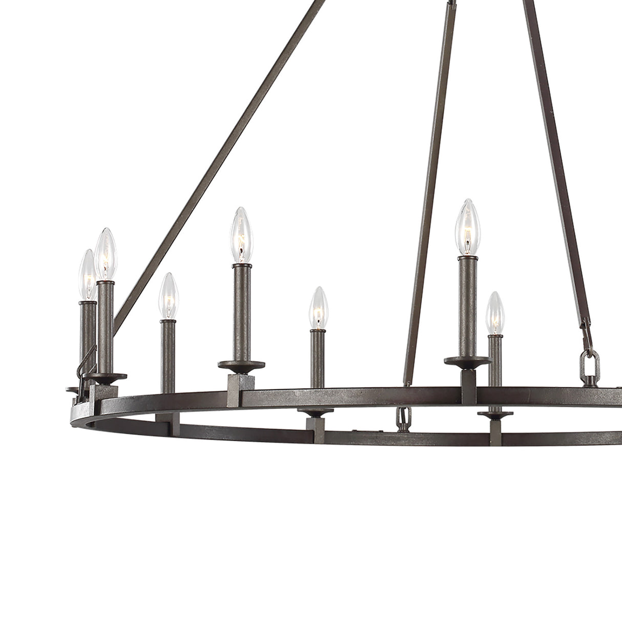 Bernard Large Ring Chandelier 48", Aged Steel