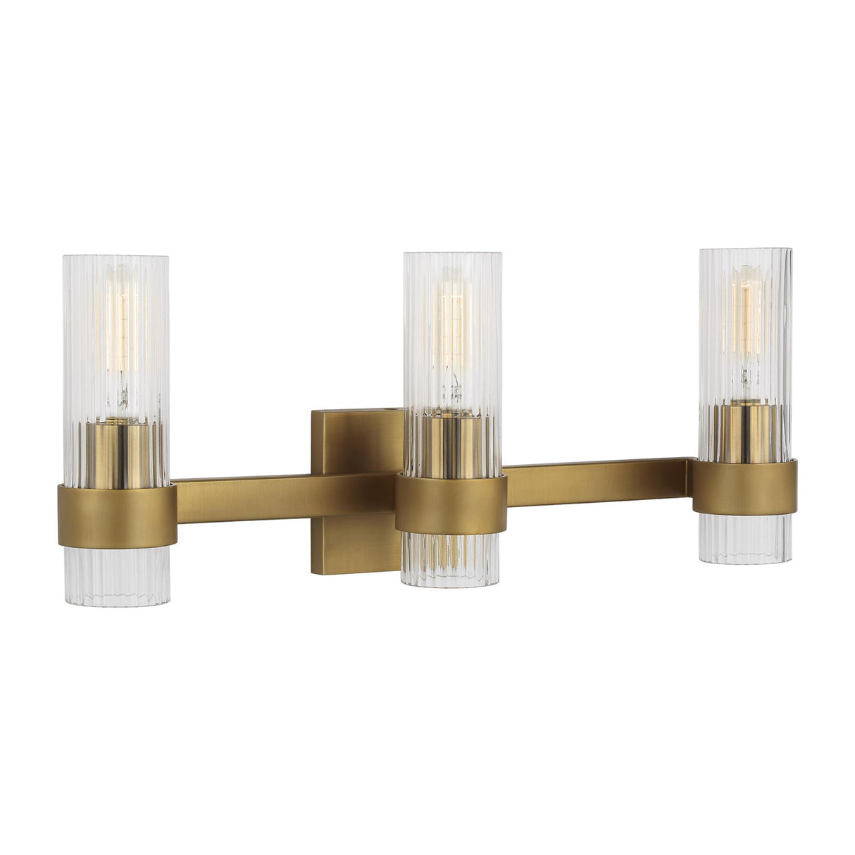 Barclay 3 Light Vanity, Modern Brass