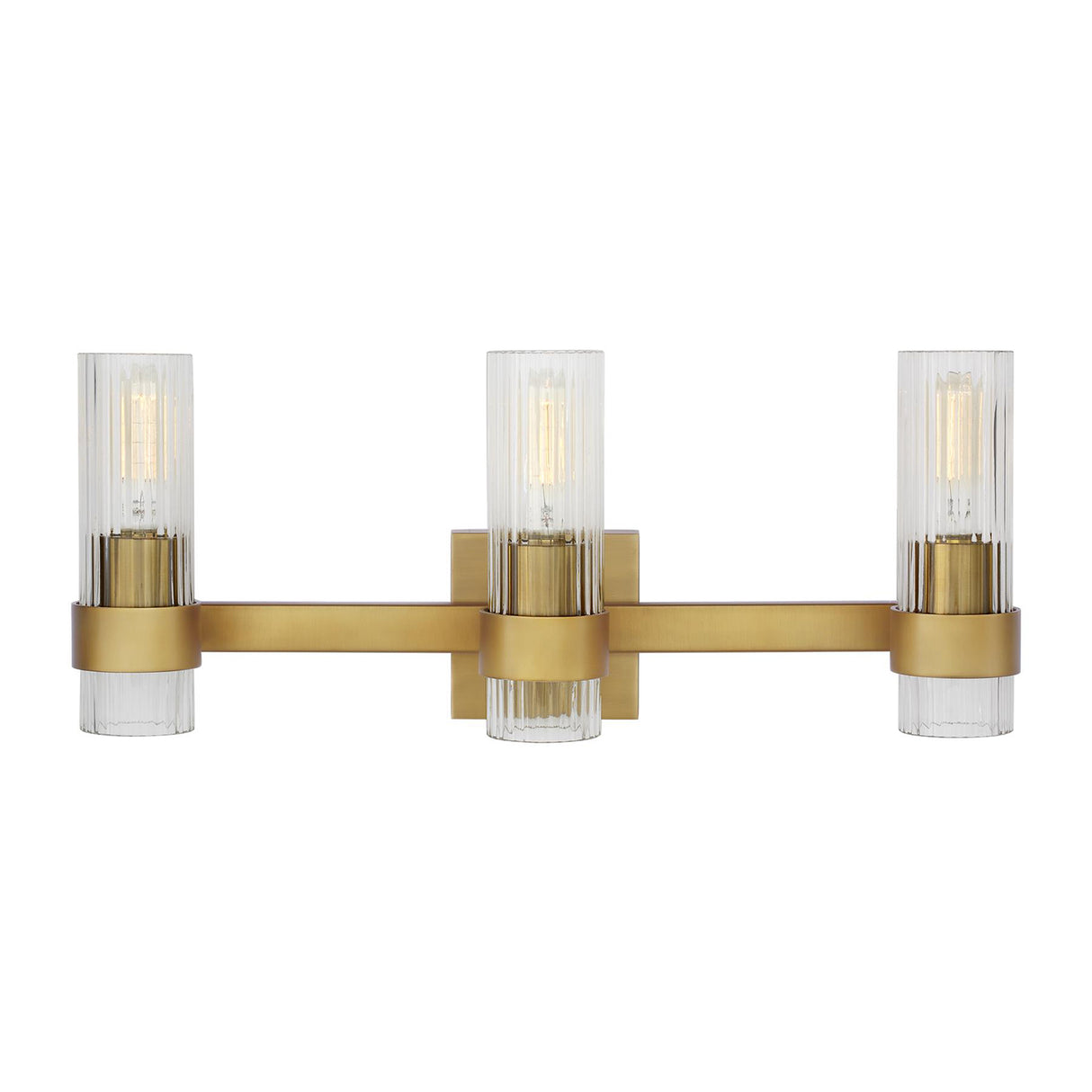 Barclay 3 Light Vanity, Modern Brass