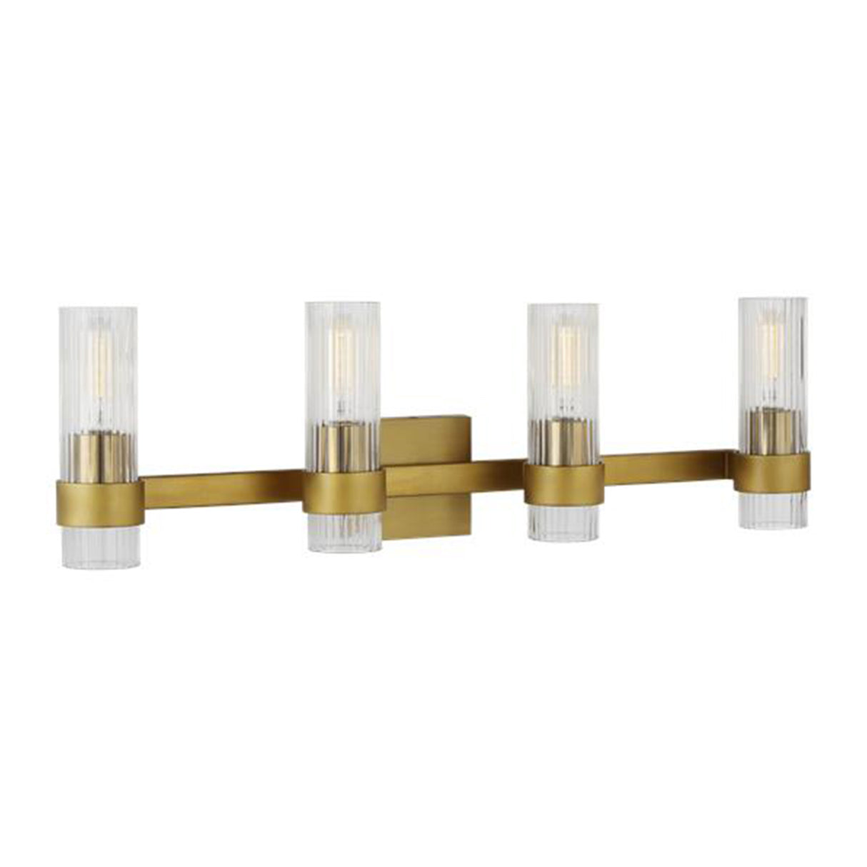 Barclay 4 Light Vanity, Modern Brass