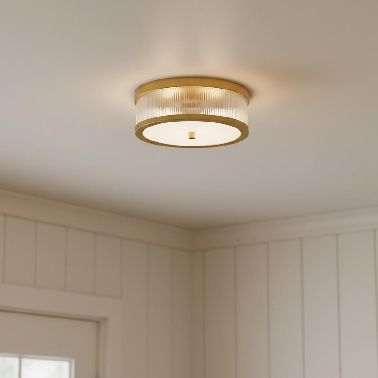 Barclay Flush Mount 14", Modern Brass