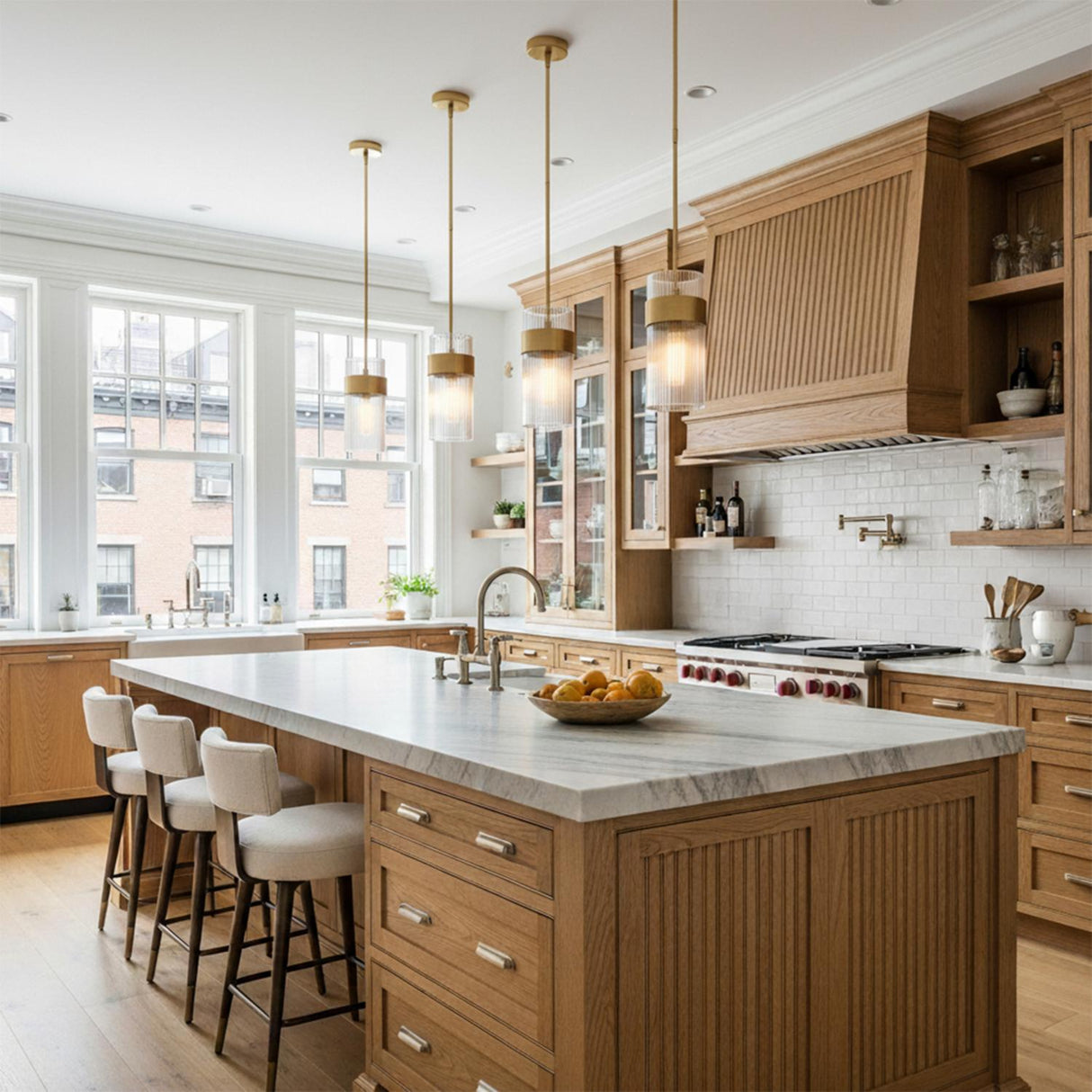 Barclay Medium Pendant 7", Modern Brass