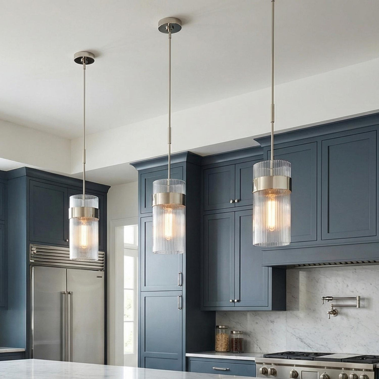 Barclay Medium Pendant 7", Polished Nickel