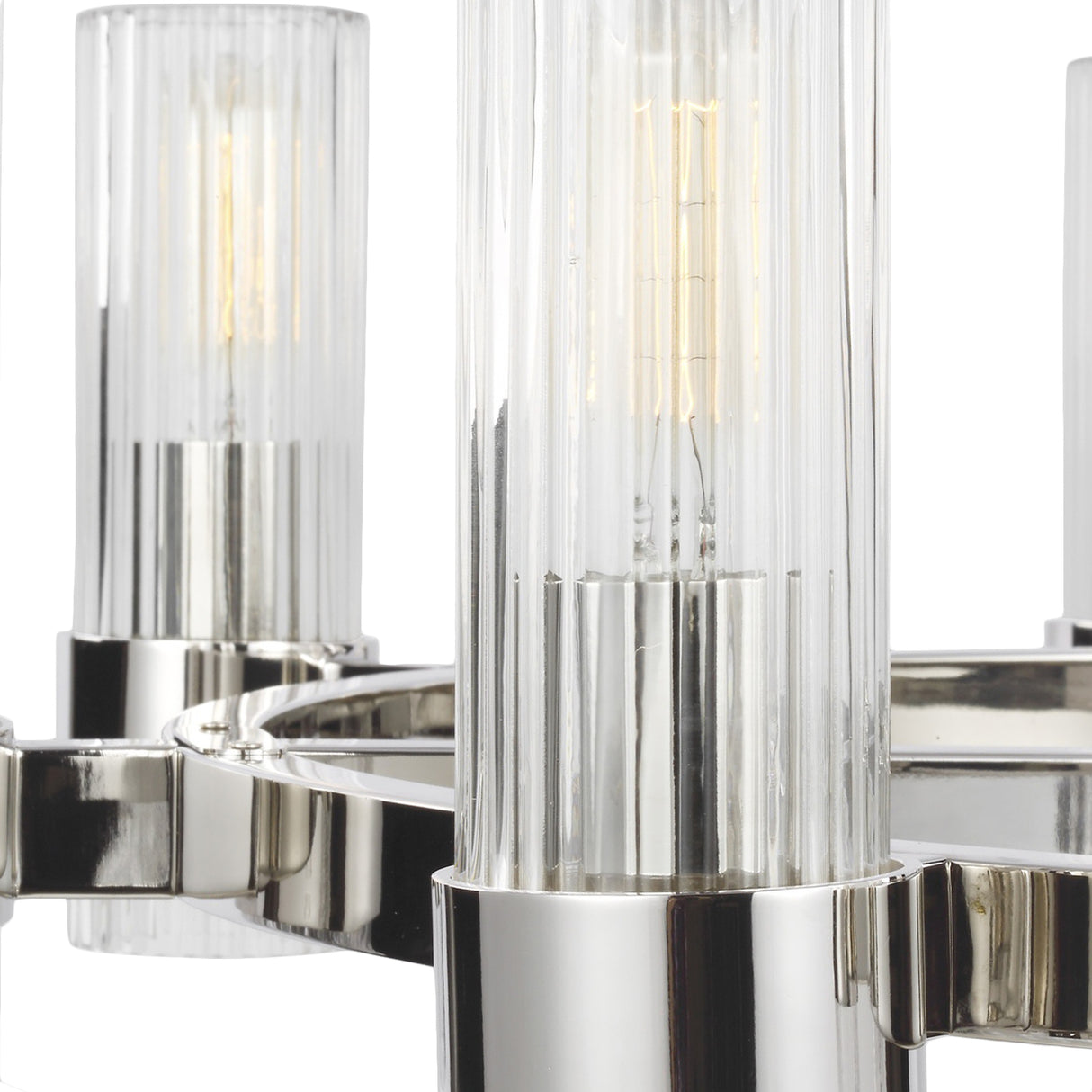 Barclay Medium Chandelier 33", Polished Nickel