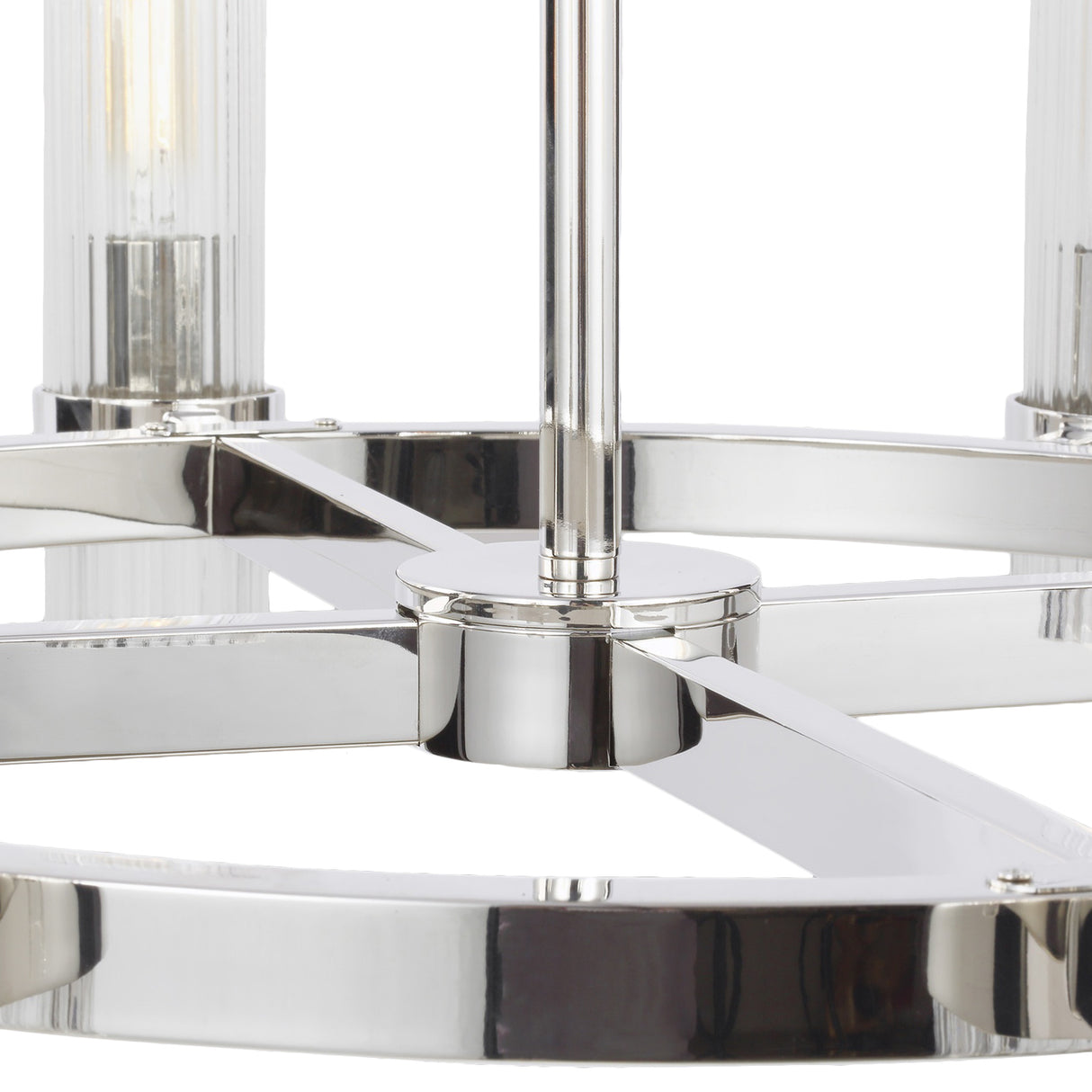 Barclay Medium Chandelier 33", Polished Nickel