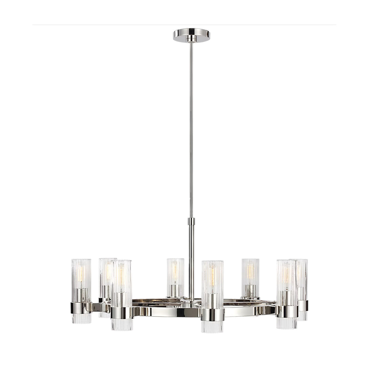 Barclay Medium Chandelier 33", Polished Nickel