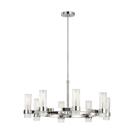 Barclay Medium Chandelier 33", Polished Nickel