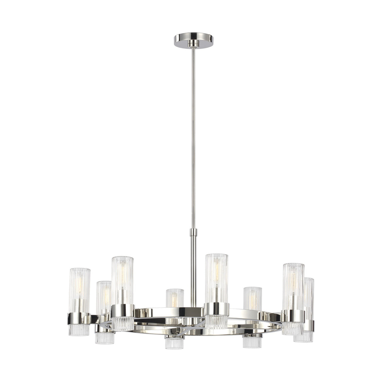 Barclay Medium Chandelier 33", Polished Nickel