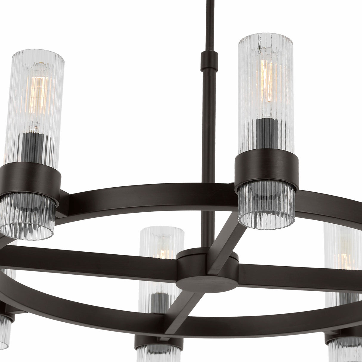 Barclay Medium Chandelier 33", Aged Iron