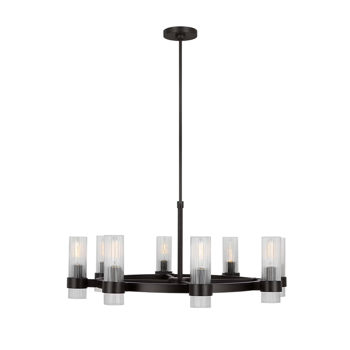 Barclay Medium Chandelier 33", Aged Iron