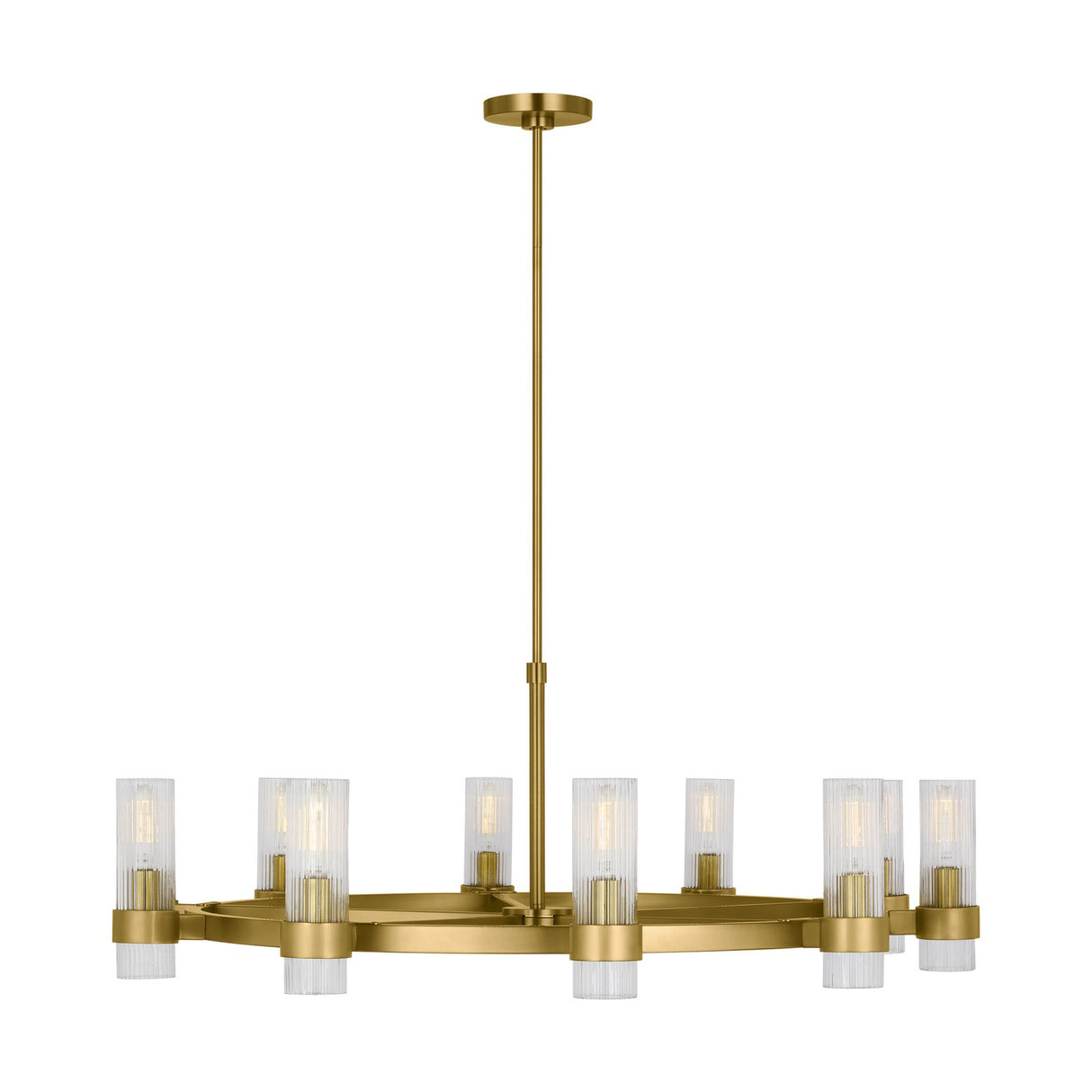 Barclay Large Chandelier 42", Modern Brass