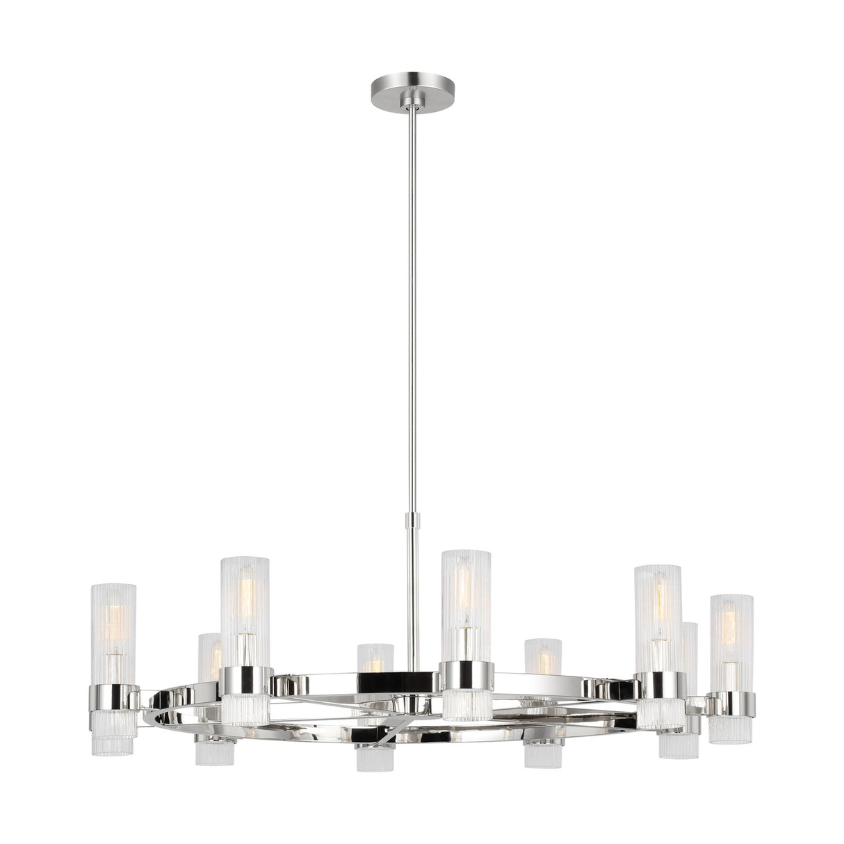 Barclay Large Chandelier 42", Polished Nickel