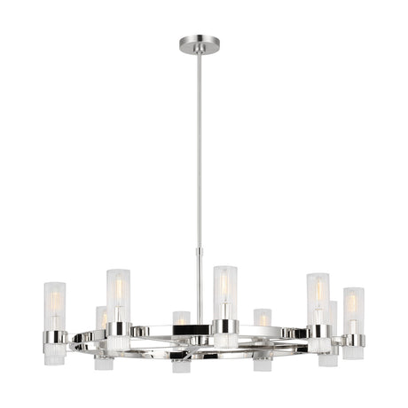 Barclay Large Chandelier 42", Polished Nickel