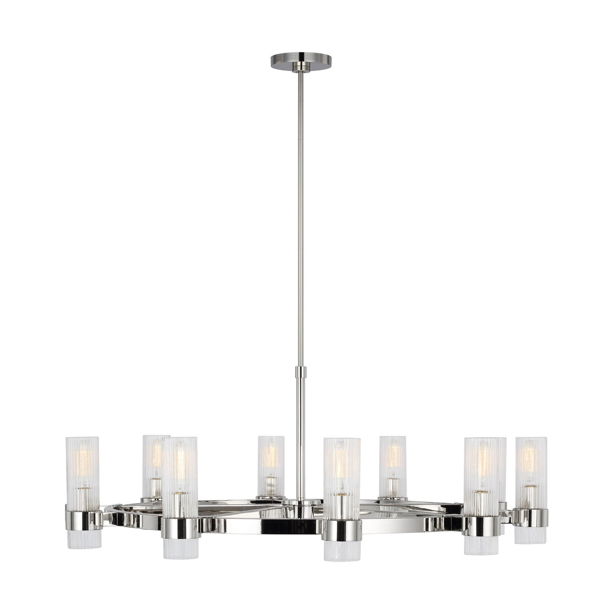 Barclay Large Chandelier 42", Polished Nickel