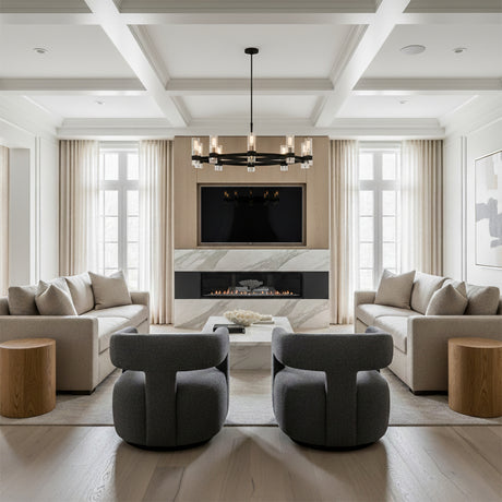 Barclay Large Chandelier 42" for Modern home with White Walls