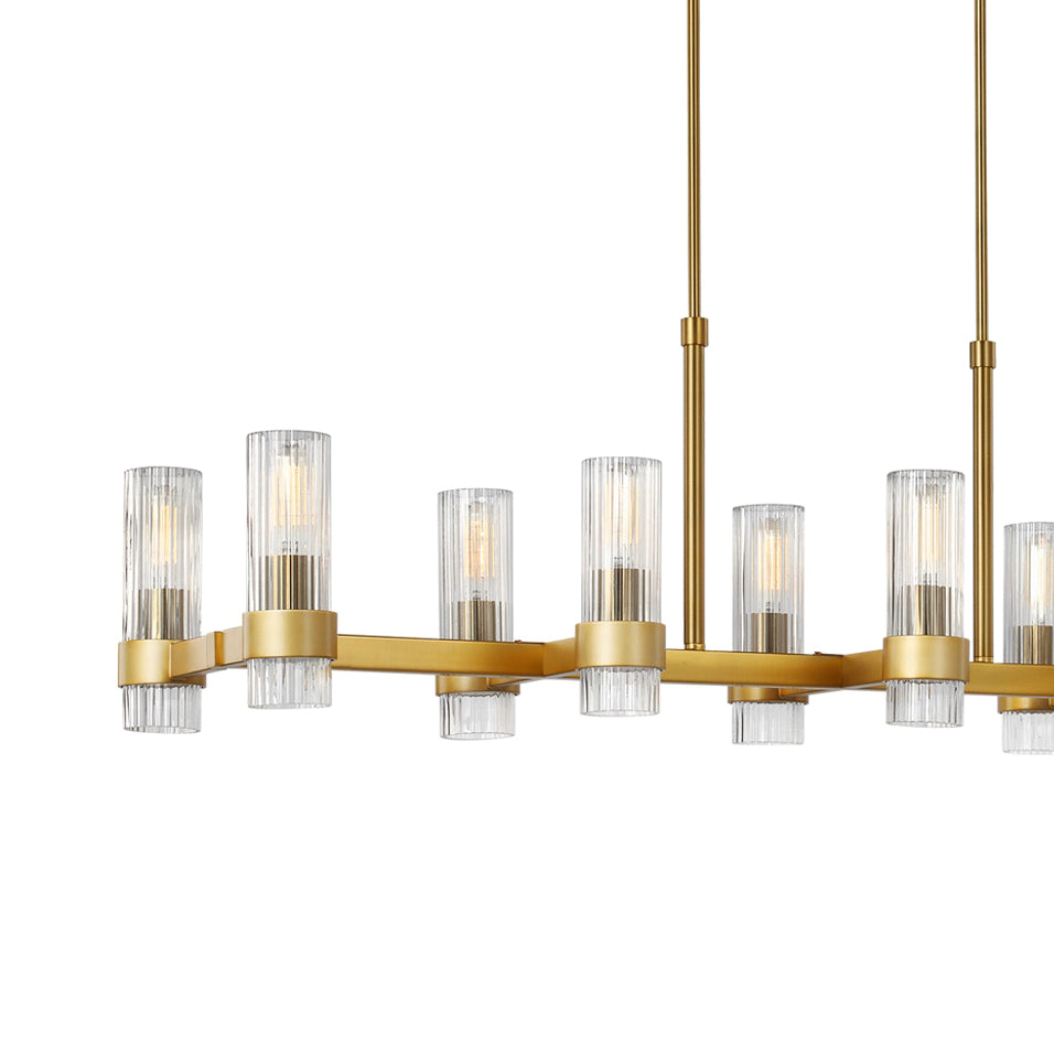 Barclay Linear Chandelier 50", Modern Brass