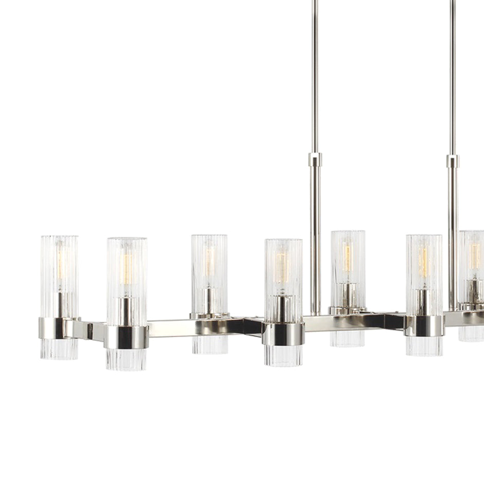 Barclay Linear Chandelier 50", Polished Nickel