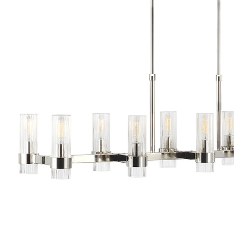 Barclay Linear Chandelier 50", Polished Nickel