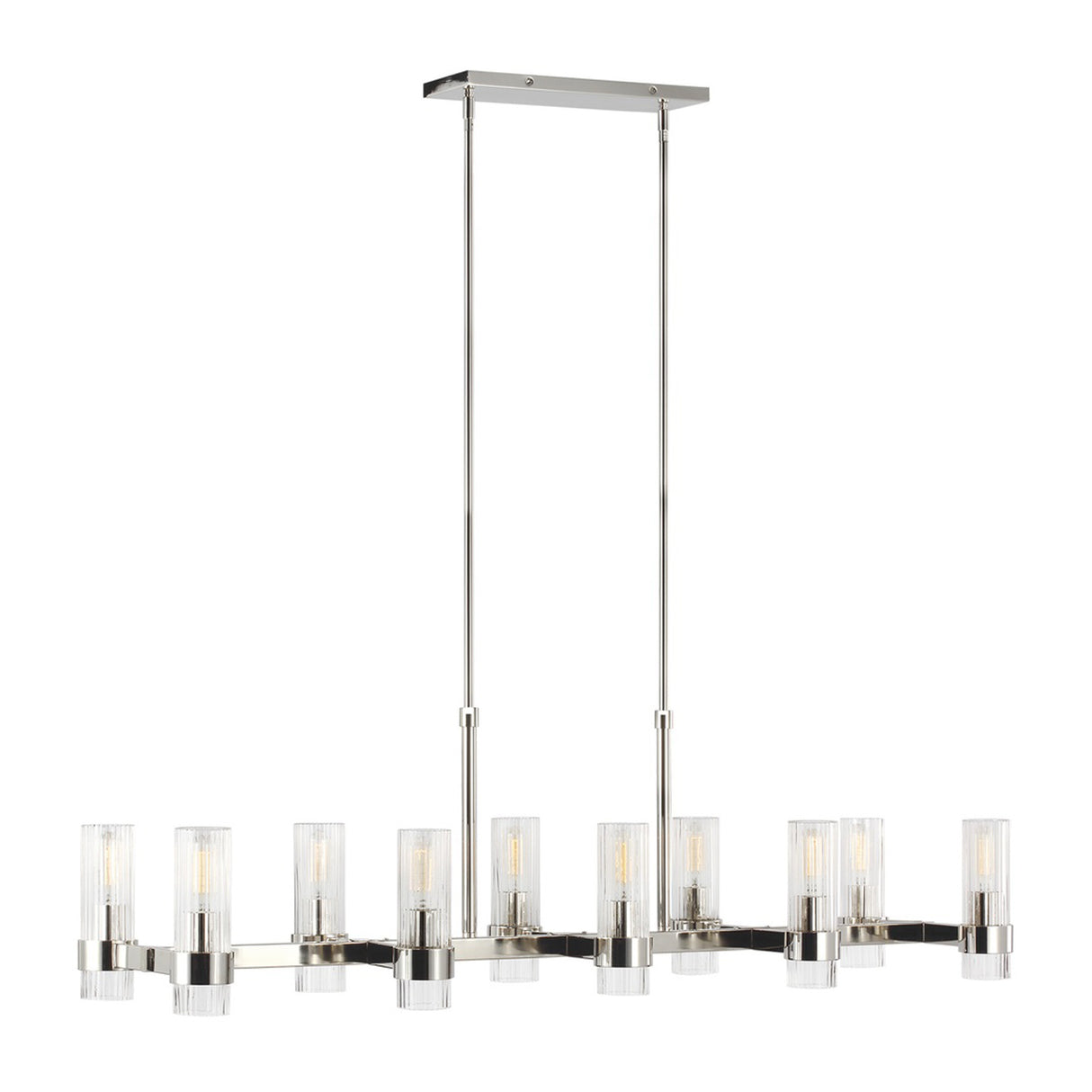 Barclay Linear Chandelier 50", Polished Nickel
