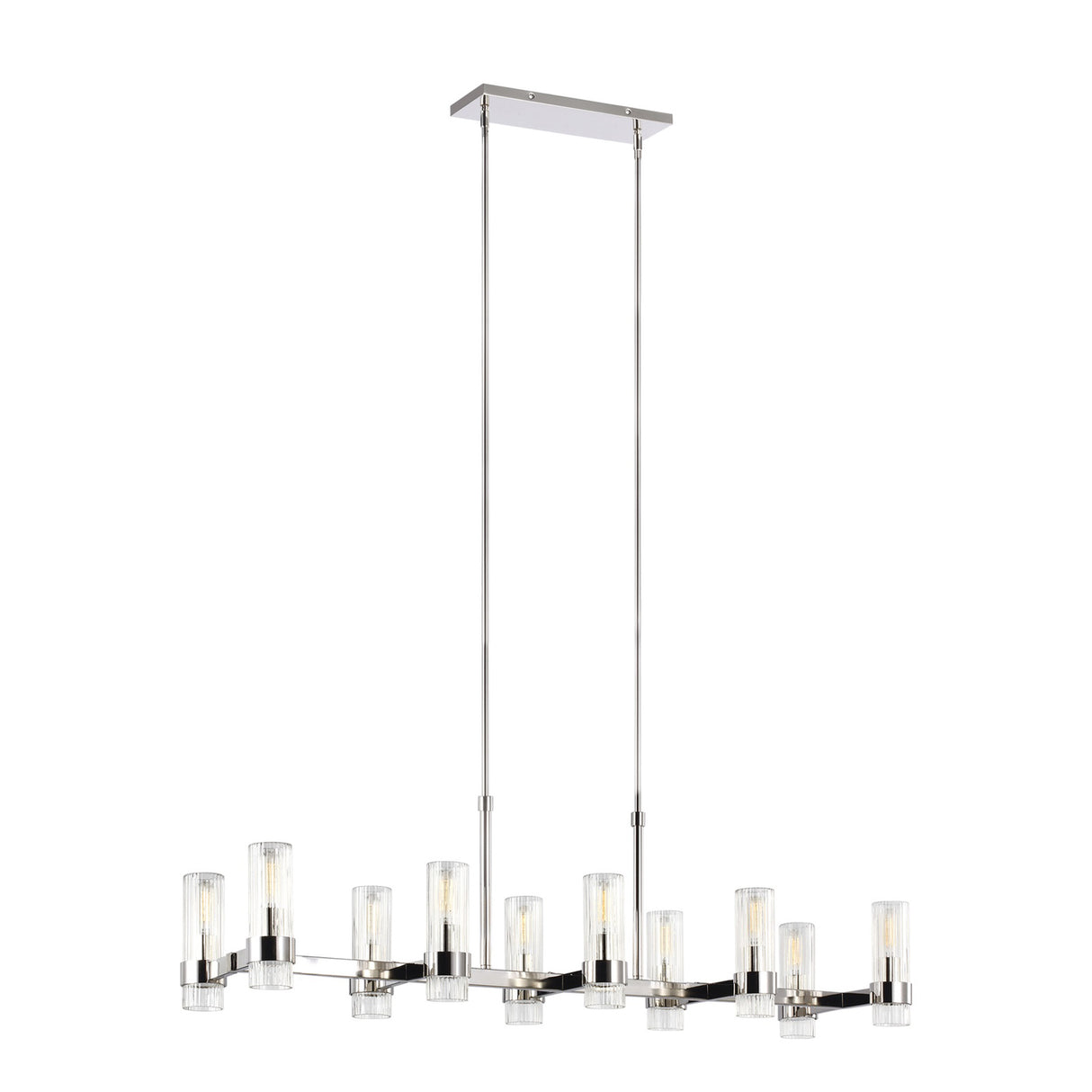 Barclay Linear Chandelier 50", Polished Nickel