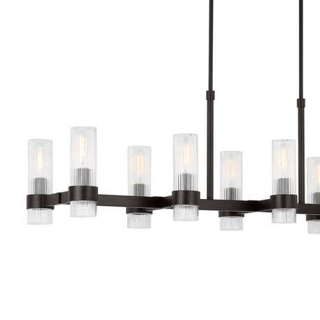 Barclay Linear Chandelier 50", Aged Iron