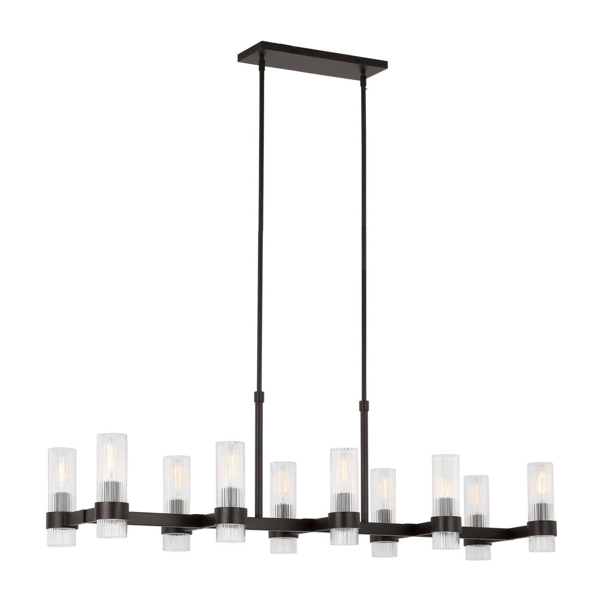 Barclay Linear Chandelier 50", Aged Iron