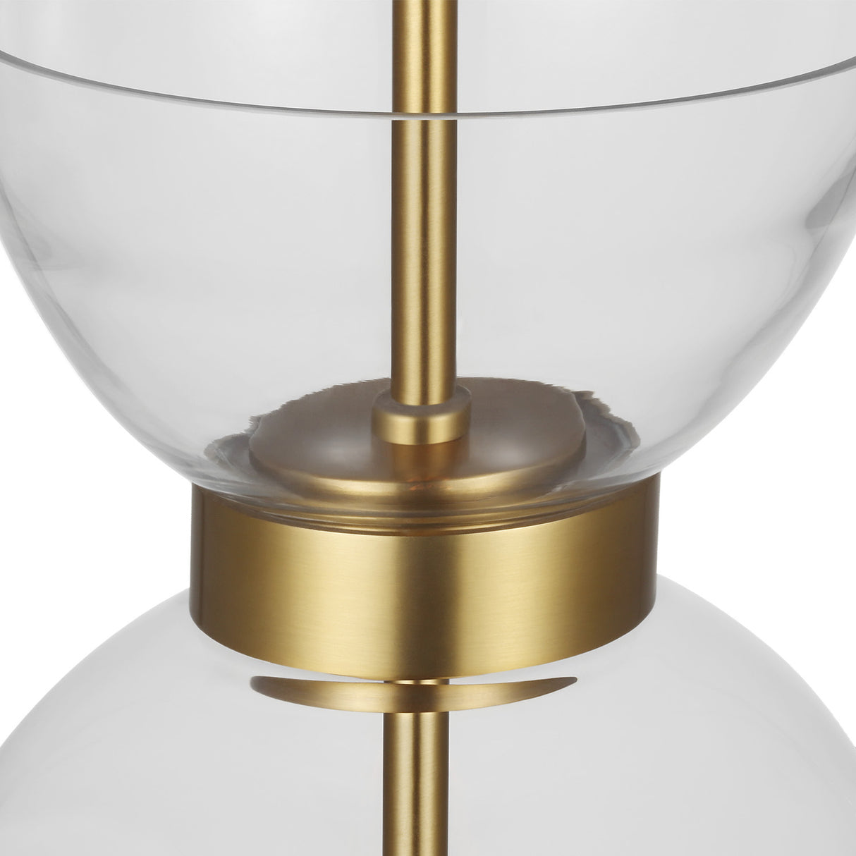 Matilda Small Pendant 9", Modern Brass and Clear Glass