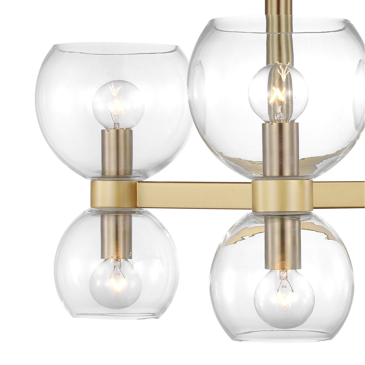 Matilda Semi-Flush 20", Modern Brass and Clear Glass