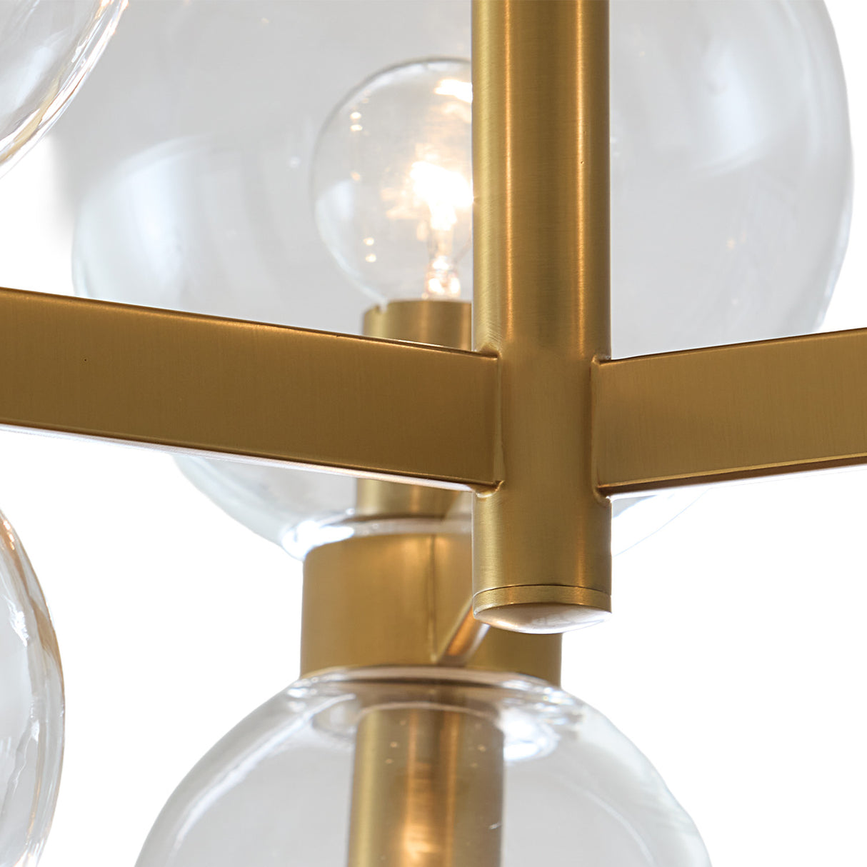 Matilda Semi-Flush 20", Modern Brass and Clear Glass