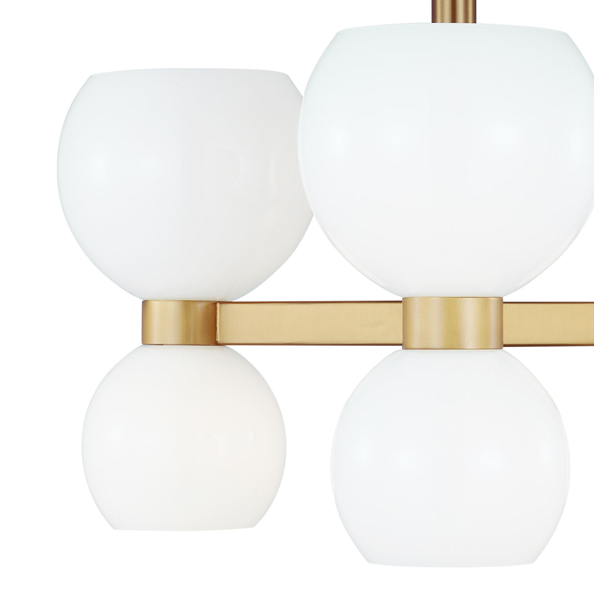 Matilda Semi-Flush 20", Modern Brass and Milk Glass