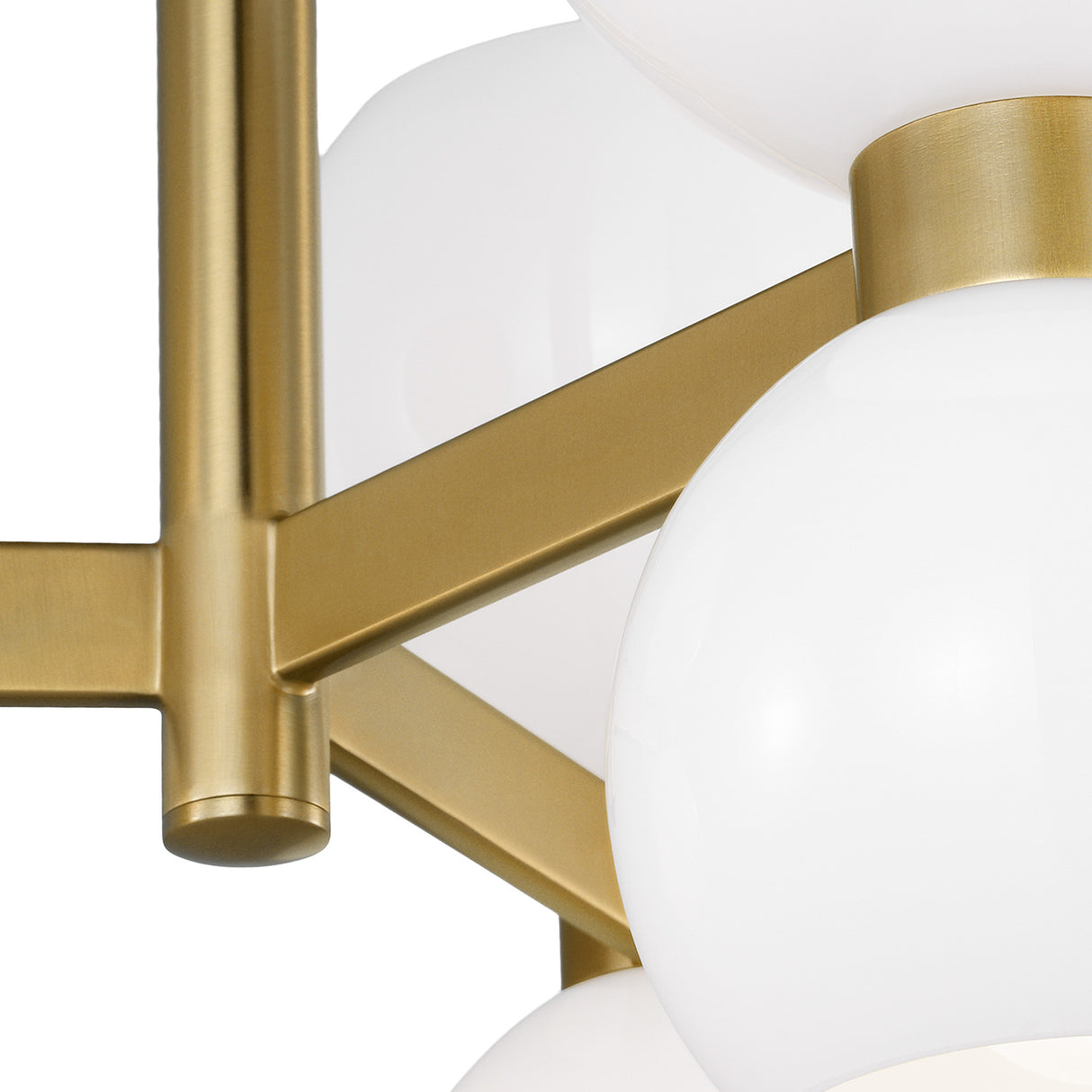 Matilda Semi-Flush 20", Modern Brass and Milk Glass