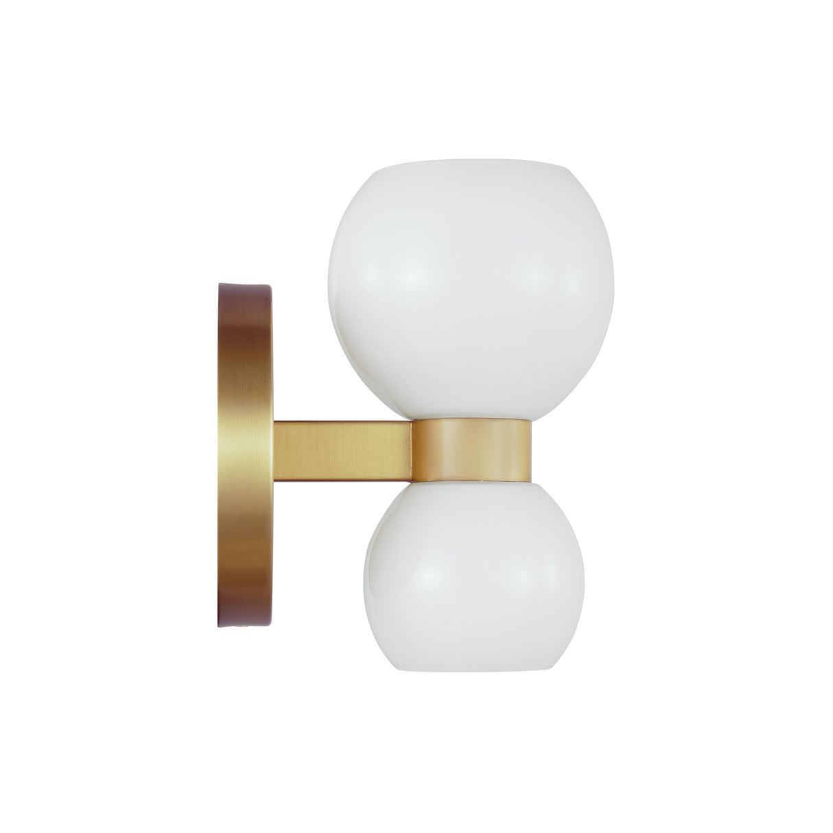 Matilda Wall Sconce 8", Modern Brass and Milk Glass