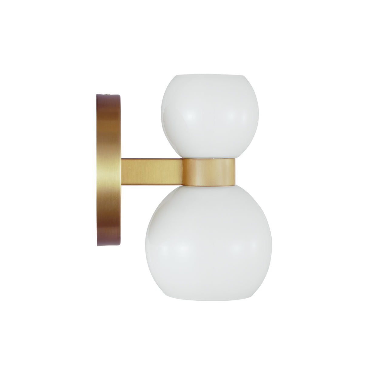 Matilda Wall Sconce 8", Modern Brass and Milk Glass