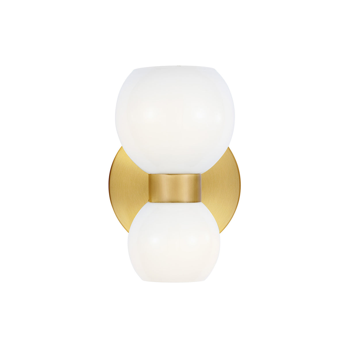Matilda Wall Sconce 8", Modern Brass and Milk Glass