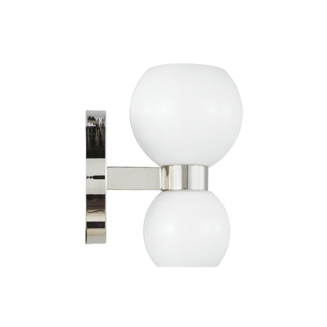 Matilda Wall Sconce 8", Polished Nickel and Milk Glass