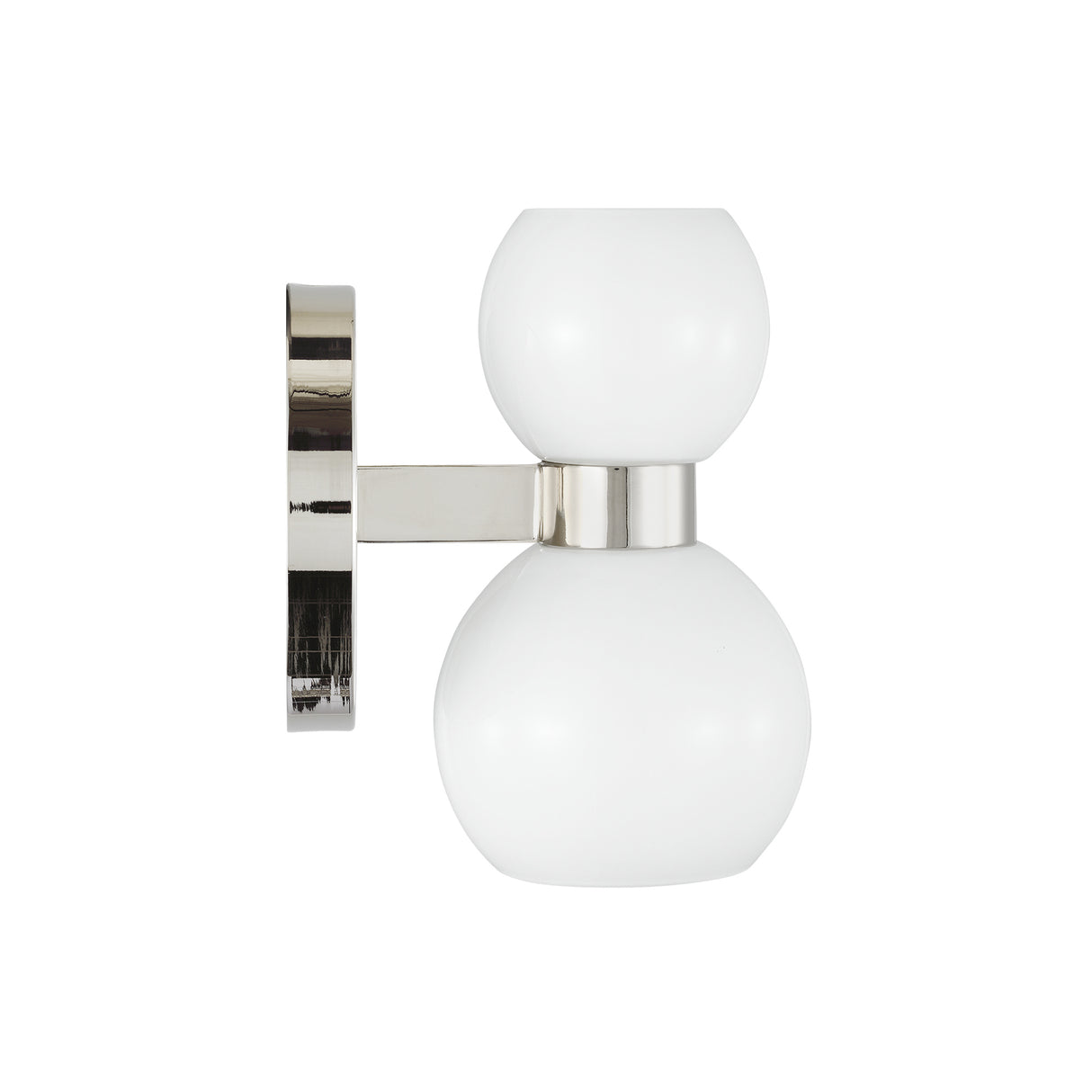 Matilda Wall Sconce 8", Polished Nickel and Milk Glass