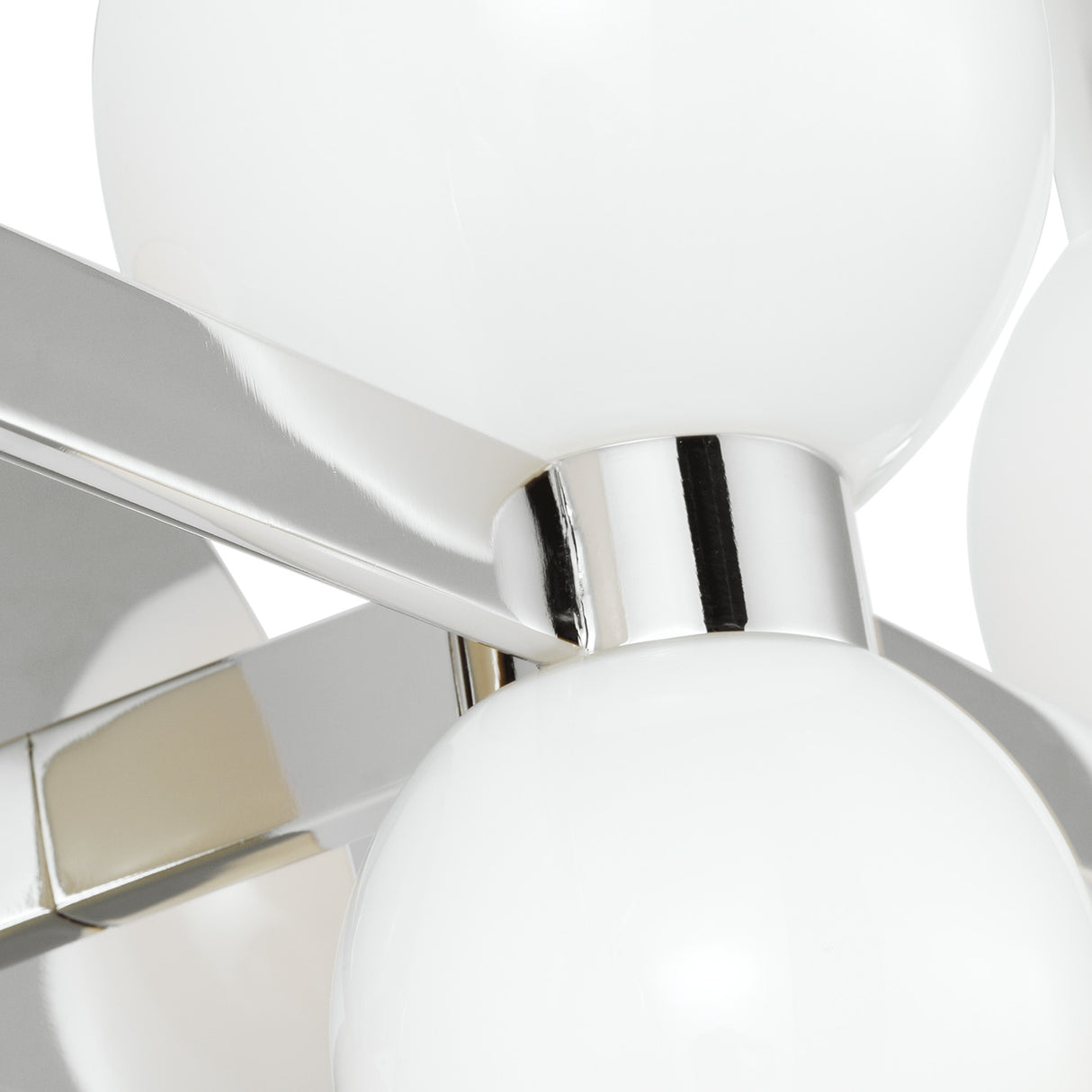 Matilda 3 Light Vanity, Polished Nickel and Milk Glass