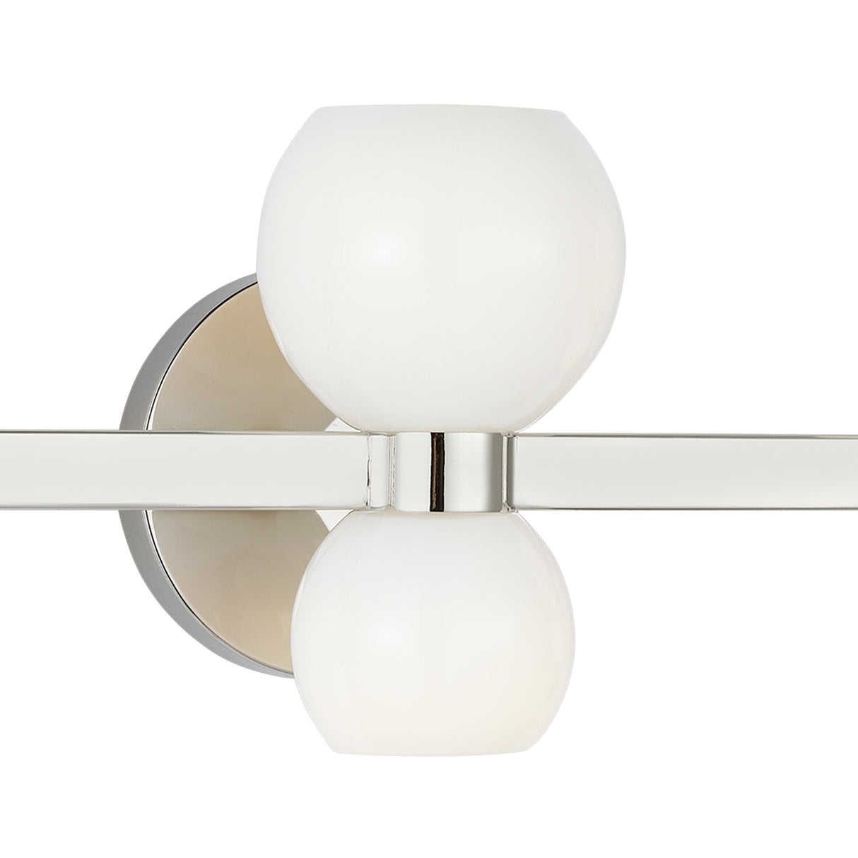 Matilda 3 Light Vanity, Polished Nickel and Milk Glass