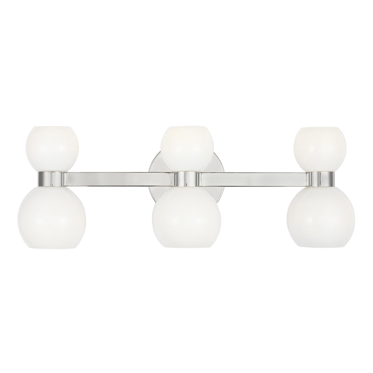 Matilda 3 Light Vanity, Polished Nickel and Milk Glass