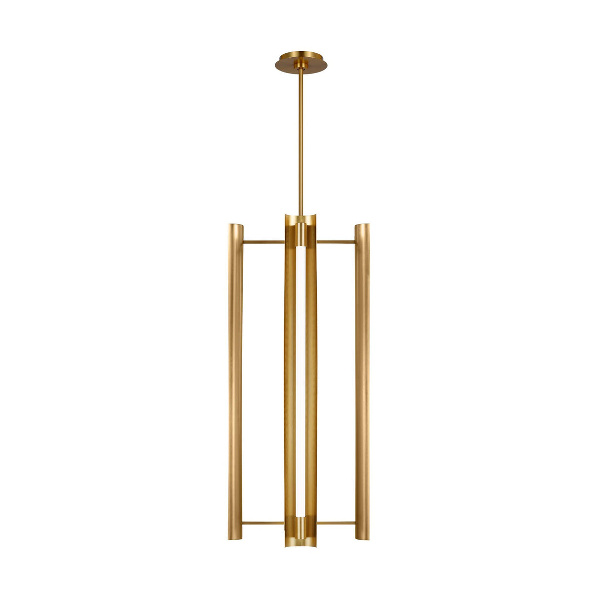 Robin Elongated 4 Light LED Pendant 16", Modern Brass