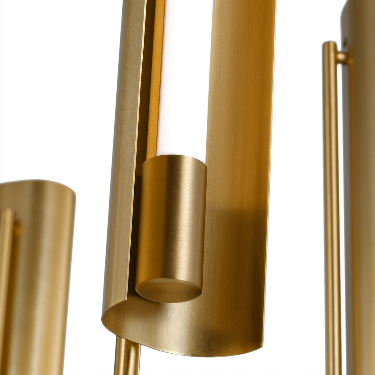 Robin 6 Light LED Chandelier 36", Modern Brass