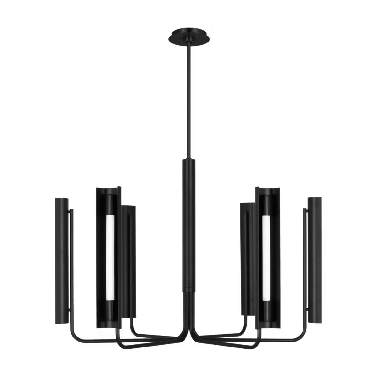 Robin 6 Light LED Chandelier 36", Matte Black