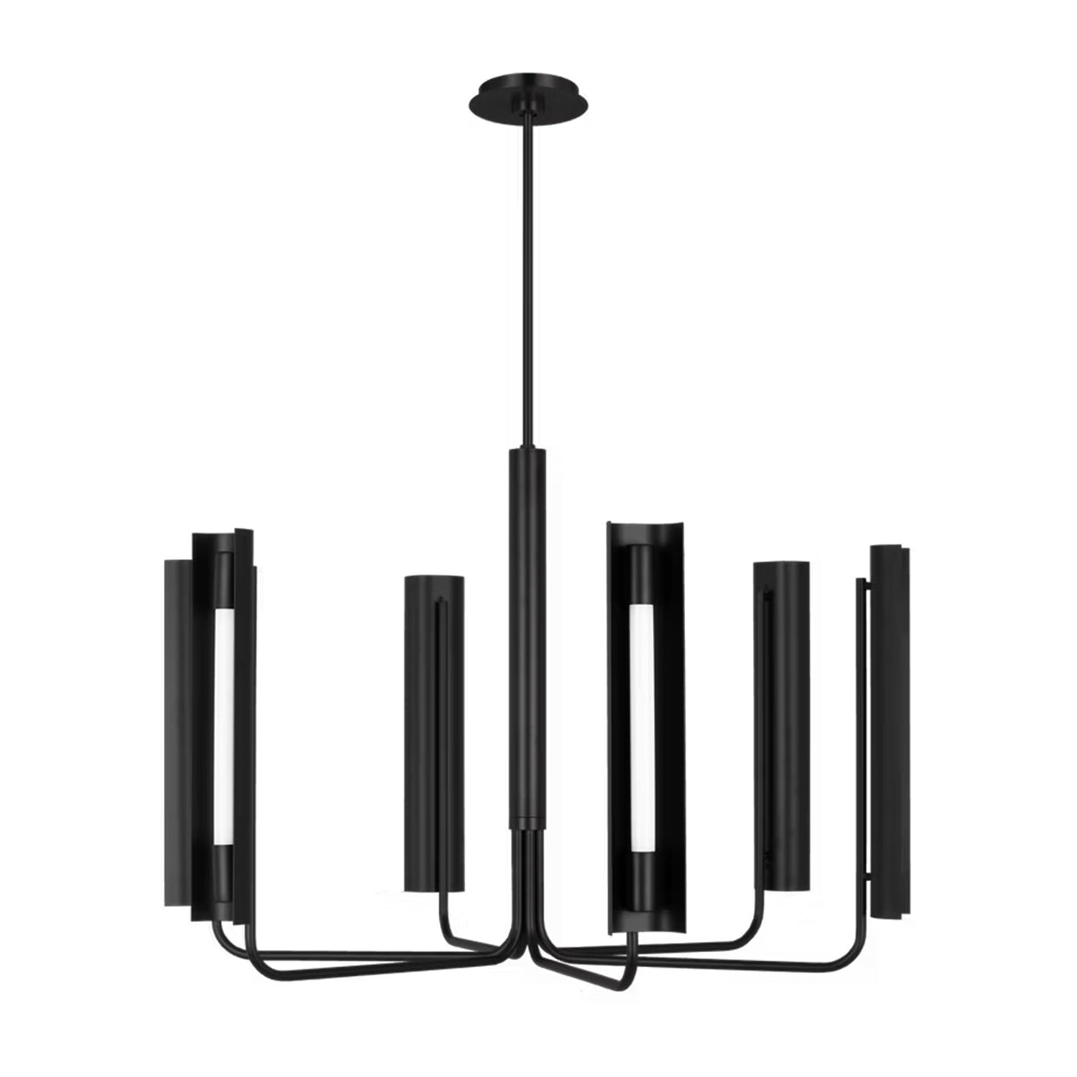 Robin 6 Light LED Chandelier 36", Matte Black